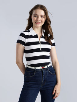 Tommy Hilfiger - Striped Slim Fit Cotton Polo T-Shirt