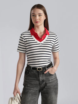 Tommy Hilfiger - Striped Slim Fit Cotton T-Shirt