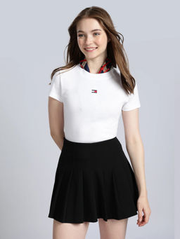 Tommy Hilfiger - Solid Regular Fit Cotton White T-Shirt