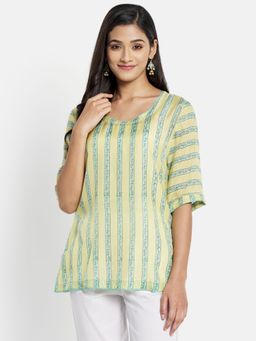 Fabindia - FabBasics Rayon Blend Printed Short Kurta