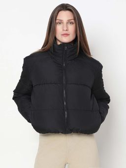 VERO MODA - Black High Neck Puffer Jacket