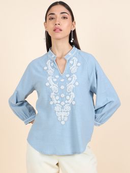 Gipsy - Stylish Women Top Collection Three Fourth Sleeves Blue