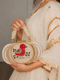 BOXWISH BY BHUMIKA - Red Embellished Envelope Clutch for Women