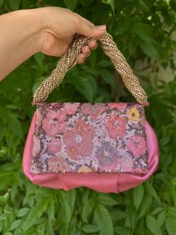 BOXWISH BY BHUMIKA - Pink Embellished Envelope Handbag for Women