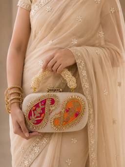 BOXWISH BY BHUMIKA - Red Embellished Envelope Clutch for Women