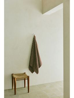 H&M - Brown Striped Bath Towel