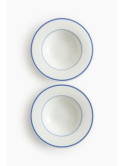 H&M - Blue 2-Pack Porcelain Deep Plates