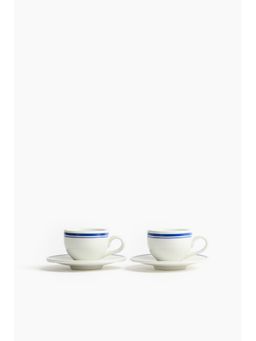 H&M - Blue 2-Pack Espresso Cup And Saucer
