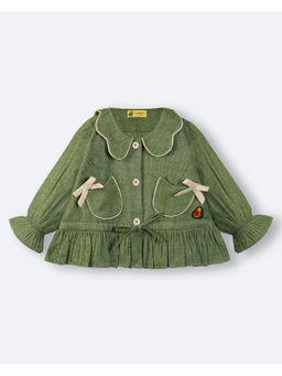 Avokiddos - Girls Green Bow Darling Top