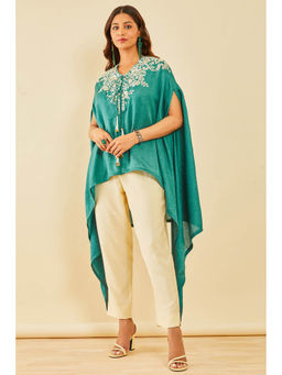 Soch - Teal & Beige Rayon Co-Ord (Set of 3)
