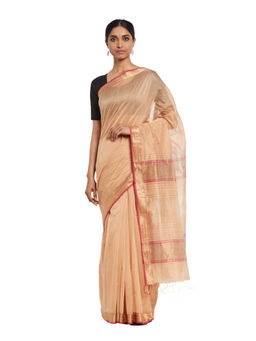 Fabindia - Cotton Silk Maheshwari Woven Sari without Blouse