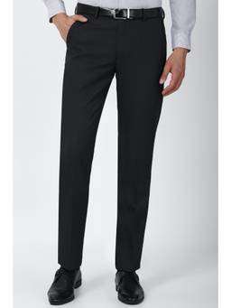 Peter England - Men Black Formal Trousers