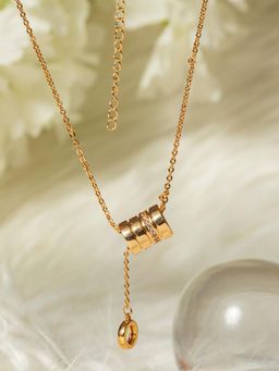 PRITA - Ring Pendant Clavicle Chain Rose Gold Necklace