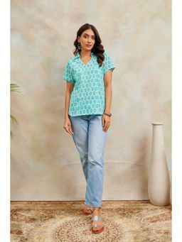 TAHILIYA - Green Printed Cotton Tunic