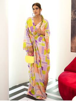 Nirmooha - Geometric Printed Kaftan With Slip (Set of 2)