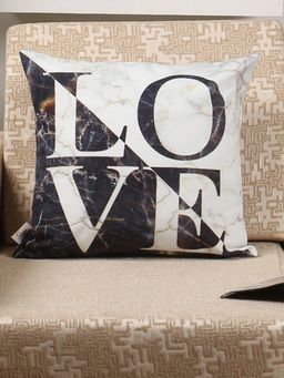 Sivya by Home - Black & White Quirky Square Cushion Cover 18X18 Inch