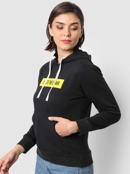 Campus Sutra - Women Black Printed Sweatshirt