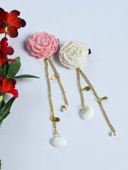 FUNKRAFTS - Pack of 2 Girls Classic Ethnic Hair Clip - Multicolor (Pack of 2)