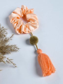 FUNKRAFTS - Girls Boho-Inspired Hair Scrunchie - Peach