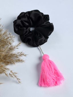 FUNKRAFTS - Girls Boho-Inspired Hair Scrunchie - Black