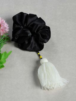 FUNKRAFTS - Girls Stylish Boho-Inspired Hair Scrunchie - Black
