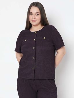 VERO MODA - Purple Textured Co-Ord Set Top