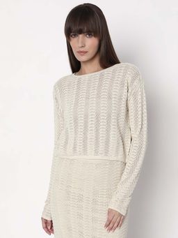 VERO MODA - Off White Knitted Co Ord Set Top