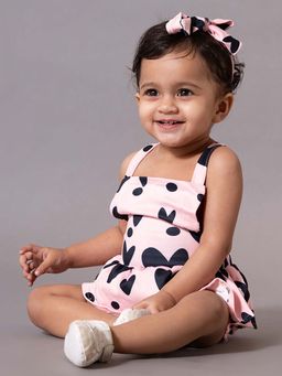 Hopscotch - Pink Printed Onesies with Headband