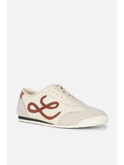 Louis Philippe - Men Off White Lace Up Sneakers