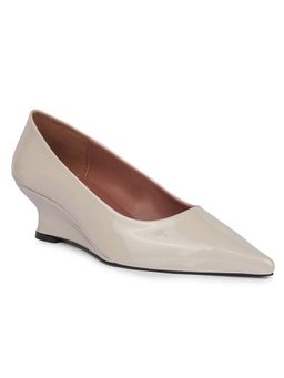 Bata - Women Off White Casual Pointed Toe Wedge Heel Pumps