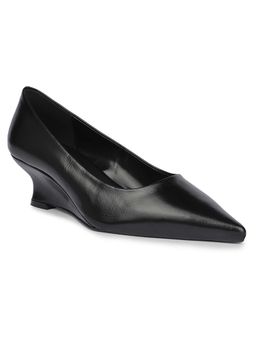 Bata - Women Black Casual Pointed Toe Wedge Heel Pumps