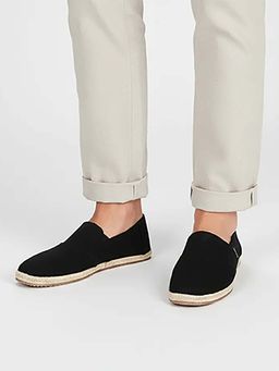 NoStrain - Black Canvas Espadrilles for Men