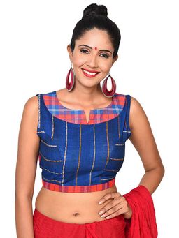 PRATHAA - Royal Blue Khesh Stitched Blouse