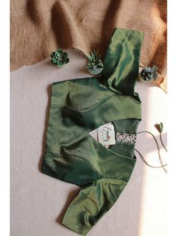 Eternity by Sakshi - Green Tissue Elastic Stitched Blouse