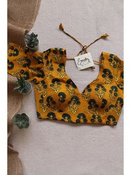 Eternity by Sakshi - Yellow Ajrakh Silk Stitched Blouse