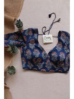 Eternity by Sakshi - Indigo Ajrakh Silk Stitched Blouse