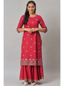 W - Pink Floral Kurta
