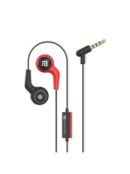 Portronics - Conch 70 in-Ear Wired Earphone with Mic 3.5mm Audio Jack-(Red)