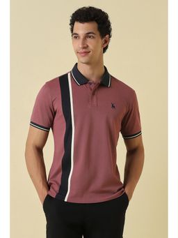 Allen Solly - Men Maroon Stripe Polo T-Shirt