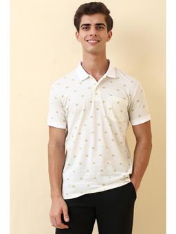 Allen Solly - Men Beige Print Polo T-Shirt