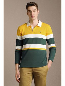 Louis Philippe - Men Multi Stripe Polo Neck T-Shirt