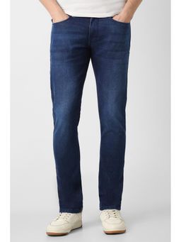Peter England - Men Navy Mid Wash Jeans