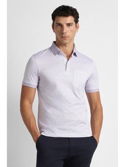 Van Heusen - Men Lilac Stripe Polo T-Shirt