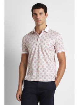 Van Heusen - Men Pink Print Polo T-Shirt