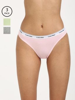 Calvin Klein - Womens Multi-Color Solid Biniki (Pack Of 3)