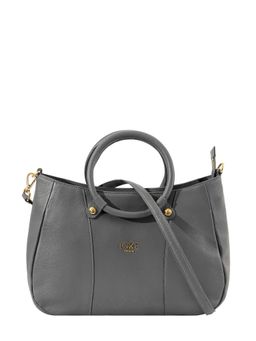 Eske - Grey Solid Leather Handbag for Women