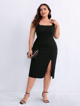 KOTTY - Classic Black Bodycon Midi Dress