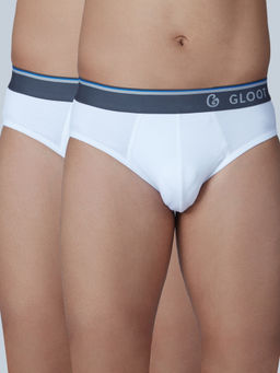 GLOOT - Pure Cotton Stretch Brief with No-Itch Elastic and Anti Odour GLI014 Multicolor (Pack of 2)
