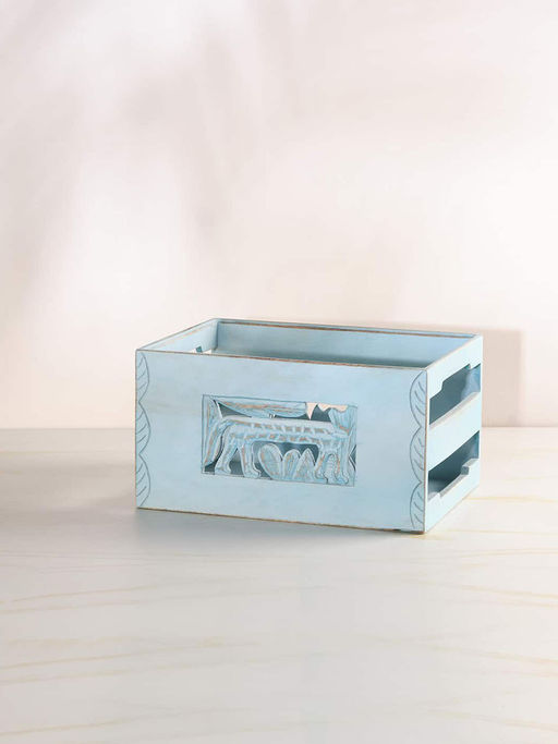 Freedom Tree Primitif Panther Wood Basket, Decorative Box