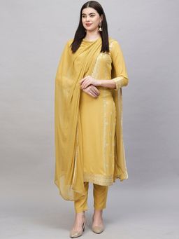 Gahan - Womens Ethnic Motif Printed Straight Kurta & Pant with Dupatta